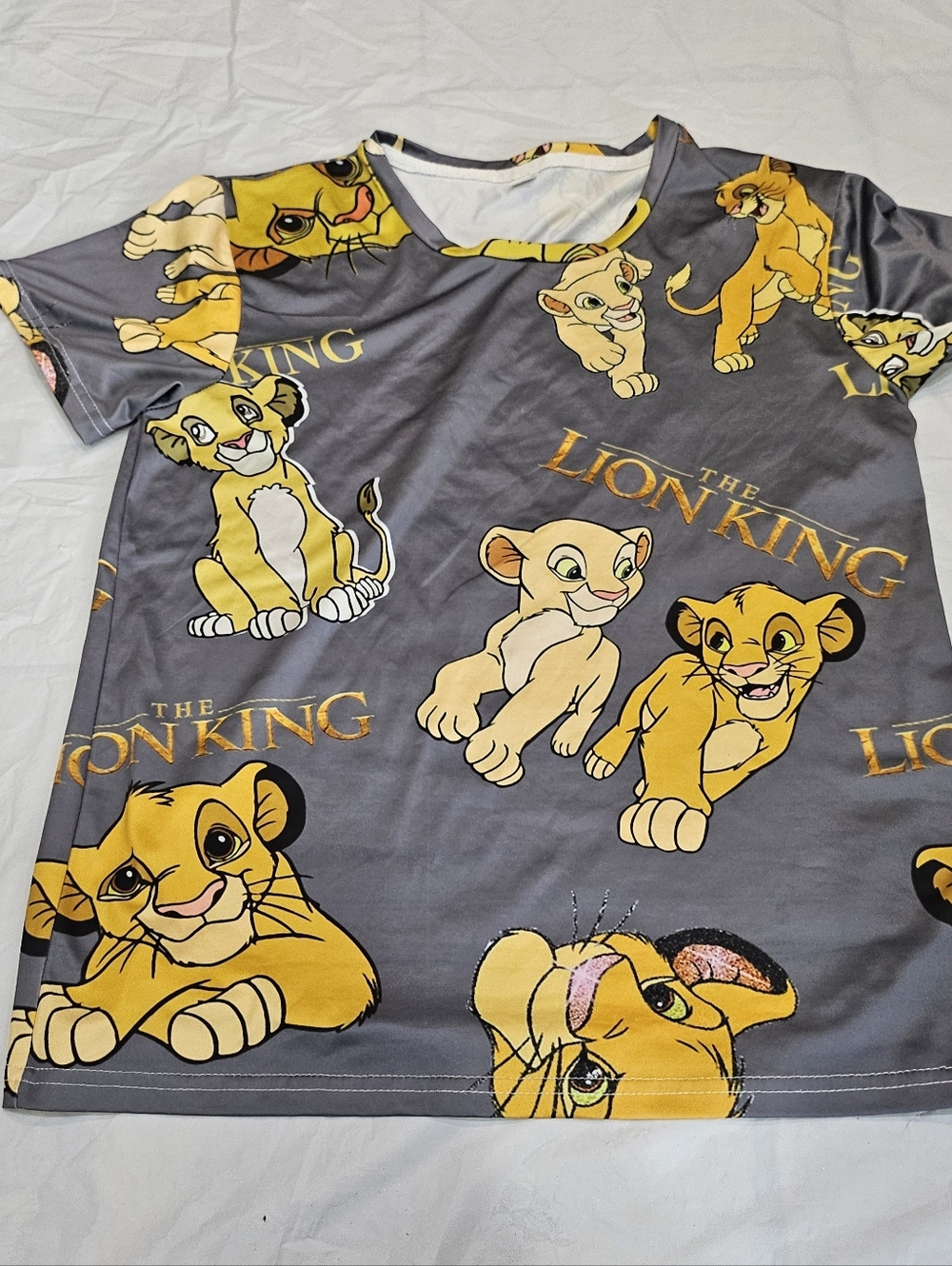 Unisex The Lion King Graphic Tee - Gray + Yellow. Sz M